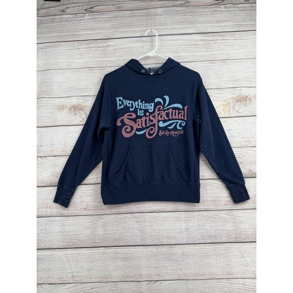 Disney Parks Splash Mountain Everything is Satisfactual Hoodie Womens Small Blue